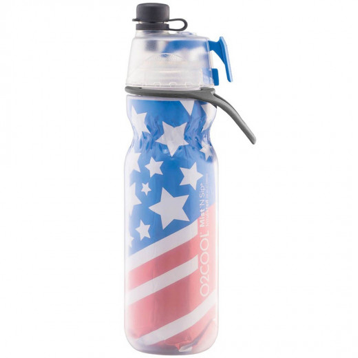 O2Cool Mist N Sip Insulated Water Bottle, America Flag