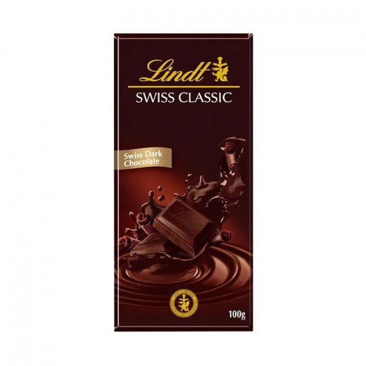 شوكولاتة سويسرية كلاسيك داكنة نقية, 12 قطعة, 100غم من ليندت