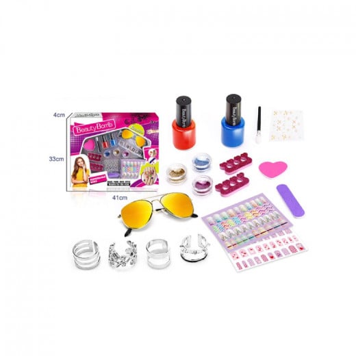 Girls Manicure Set With Glasses And Rings