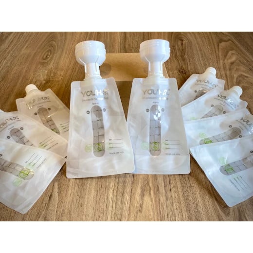 Youha Breast Milk Storage Bags With A Cap To Seal The Bag, 210ml