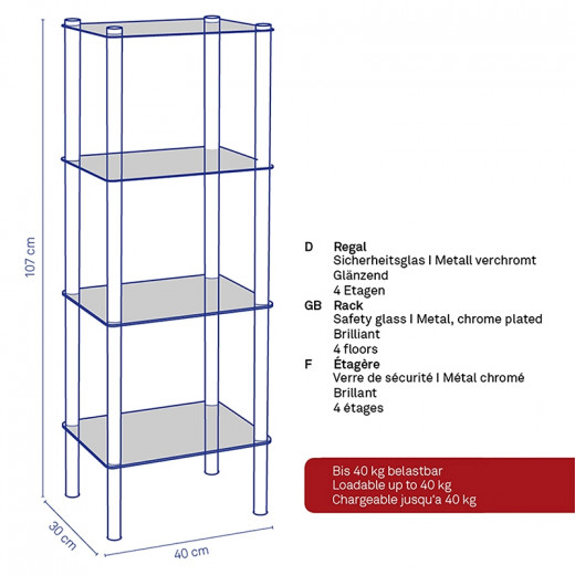 Kela Rack, Lars Design, 4 Shelves