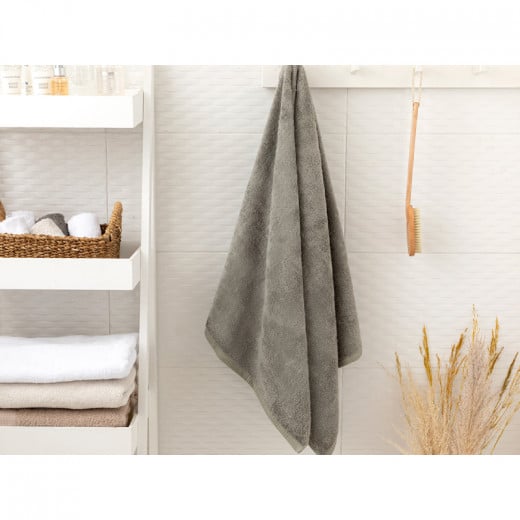 English Home Leafy Bamboo Bath Towel, Grey Color, 70*140 Cm