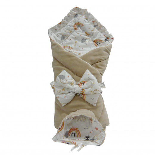 بطانية قماط لحديثي الولادة علا, باللون البيج من الماليللا