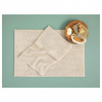 English Home Paige Polyester Pasta Bath Mat Set, Beige Color, 60*90 +40*60 Cm, 2 Pieces