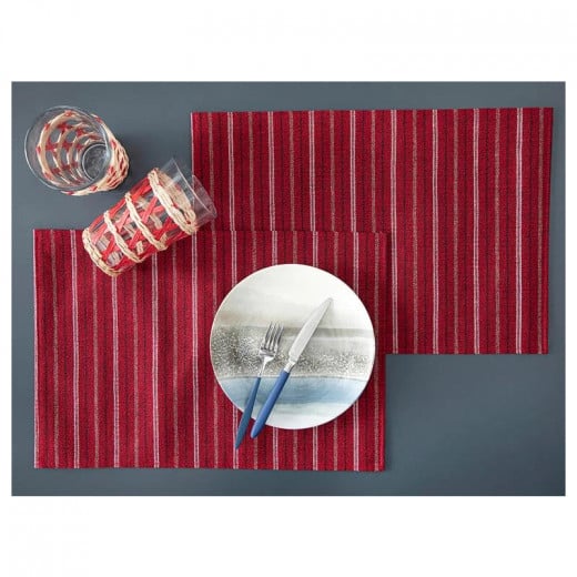 English Home Art Pop Polyester Placemat, Red, 30x45 cm, 2 Pieces