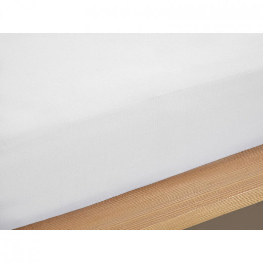 English Home Plain Cotton Single Size Bed Sheet, White Color,160*240 Cm