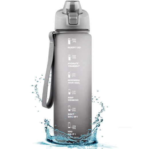 Water Bottle, Black & Grey 1000 Ml