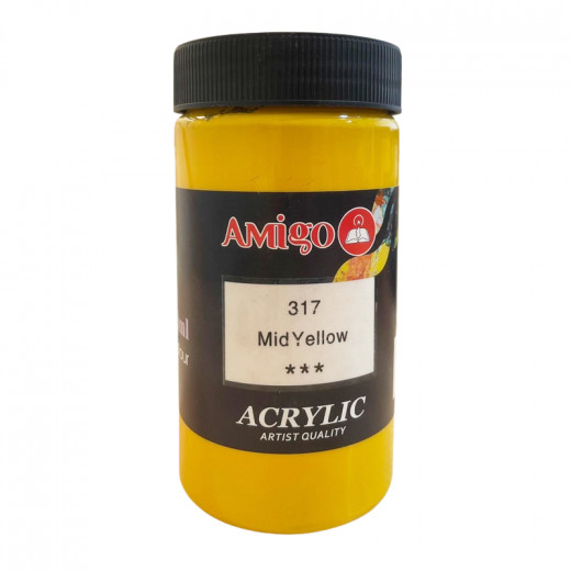 Amigo Acrylic Color, 317 Mid Yellow, 300 Ml