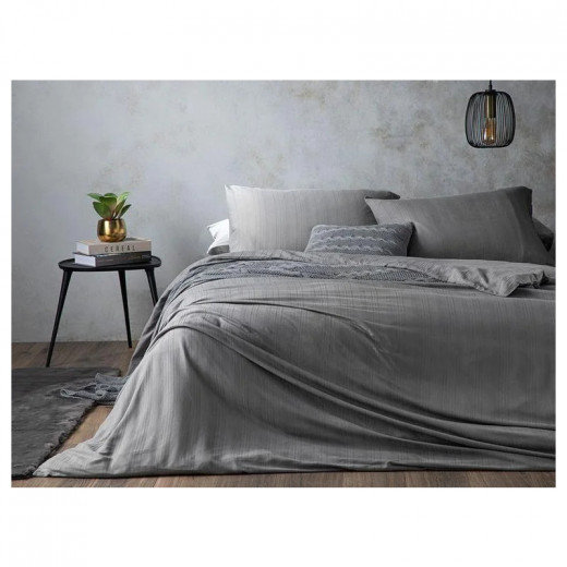 English Home Aurora Silky Touch Double Person Duvet Cover Set, Grey Color, Size 200*220 Cm, 4 Pieces