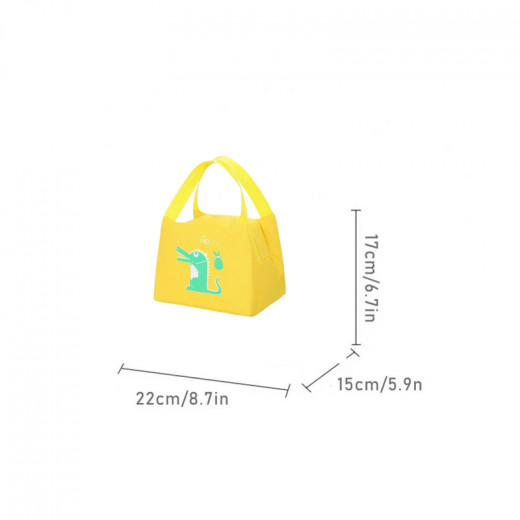 Amigo Lunch Bag,crocodile Design Yellow Color