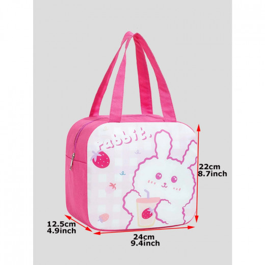 Amigo Lunch Bag, Rabbit Design Pink Color