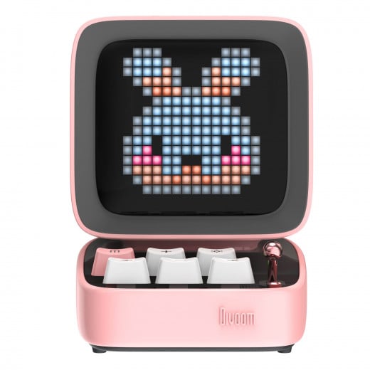 Divoom Ditoo Bluetooth Speaker With Mic Pixel Display Karaoke Microphone, Pink Color