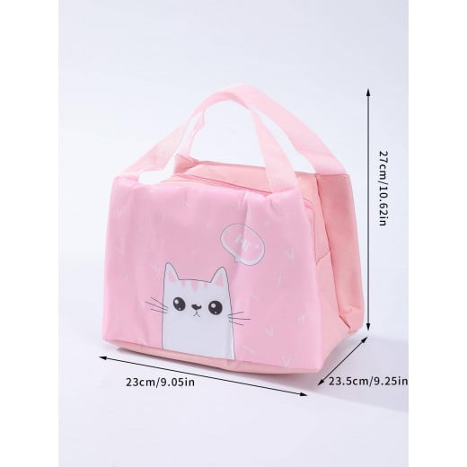 حقيبة غذاء ، باللون الزهري بتصميم قطة من اميغو