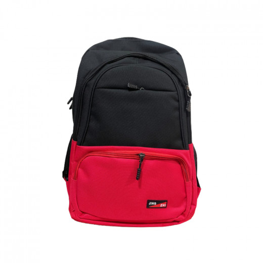 Amigo  Backpack, Black & Red Color
