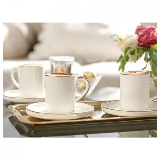English Home Marella porcelain set of 6 coffee cups, 85 ml, Rose Gold