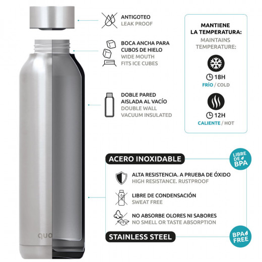 Quokka Stainless Steel Bottle With Strap, Zebra Design, 330 Ml