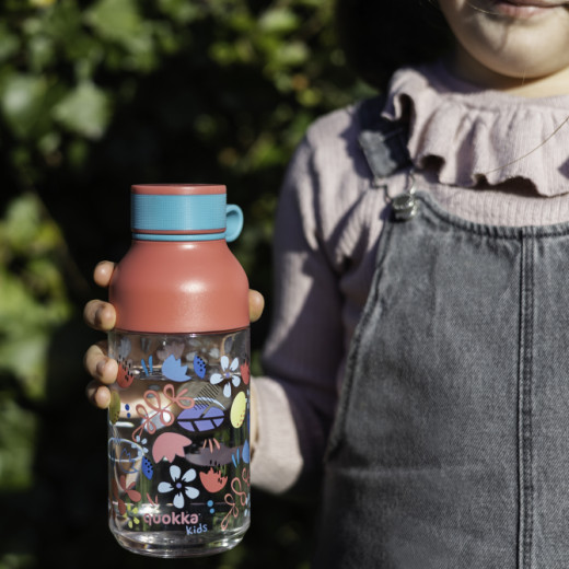 زجاجة تريتان للأطفال مع حزام، بتصميم الزهور, 430 مل من كوكا