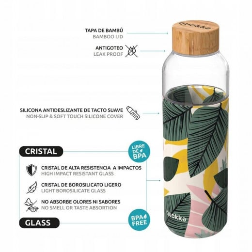زجاجة بغطاء سيليكون، بتصميم اوراق الخريف، 660 مل من كوكا