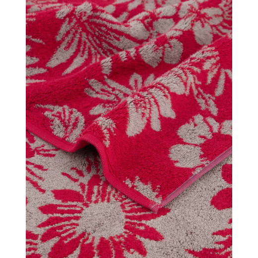 Cawo Two-Tone Bath Towel, Red Color, 80*150 Cm