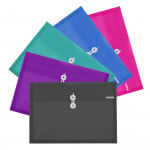 Bazic Document Holder, Letter Size String Envelope w/ PDQ, Assorted Colors, 1 Piece