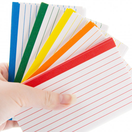 بطاقات مسطرة بألوان متعددة 3 * 5 عدد 100 من بيزك