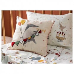 English Home Carnival Filled Decorative Pillow, Beige Color, 30x30 Cm