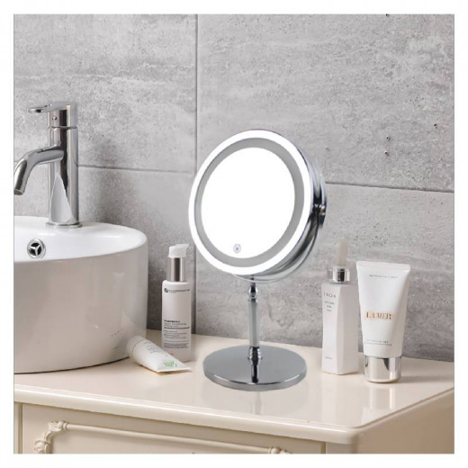 ARMN Delta Countertop Vanity LED Mirror, Nickel Color