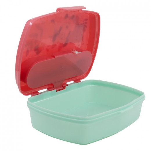صندوق غداء بلاستيكي يحتوي شوكة ومعلقه، ميني ماوس