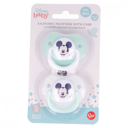 Stor Baby Orthodontic Pacifier Silicone 0-6 M With Cover Cool Like Mickey 2 Pieces