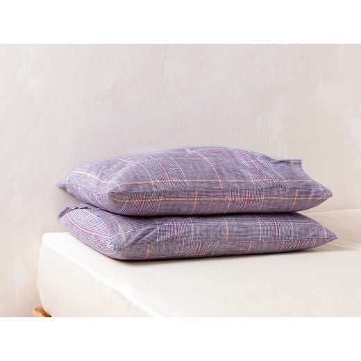 MadameCoco Bettine Pillowcases Set, Purple Color, 2 Pieces