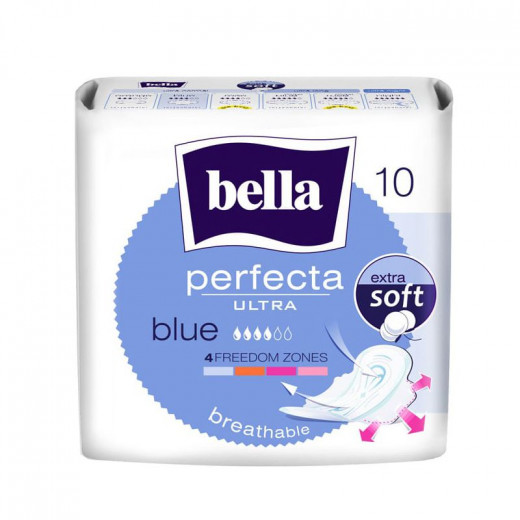 Bella Perfecta Ultra Blue Extra Soft, With Wings, 10 Pieces