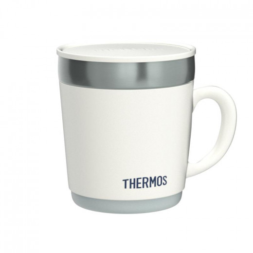 Thermos JDC-351ESP Stainless Steel Vacuum Descktop Mug, White Color, 350 ml