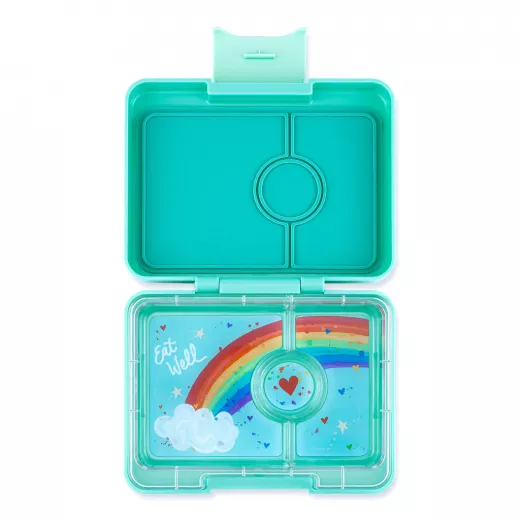 Yumbox Snack Bento Lunch Box, Tropical Aqua Color (Rainbow)