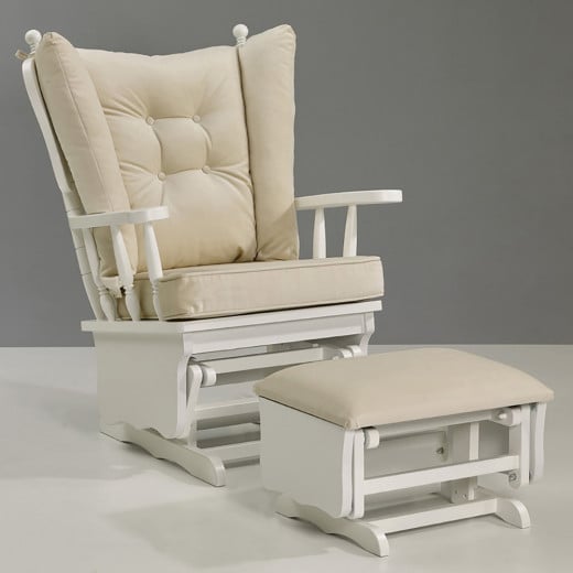 Meltem Nursery Rocking Chair Set Beige