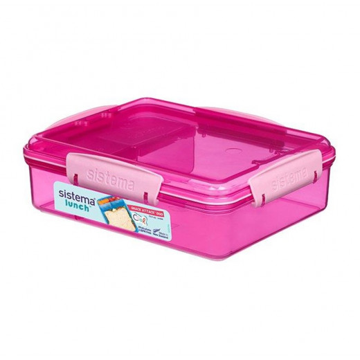 Sistema Lunch Snack Attack Duo, 975 ml, Assorted Colours - Pink