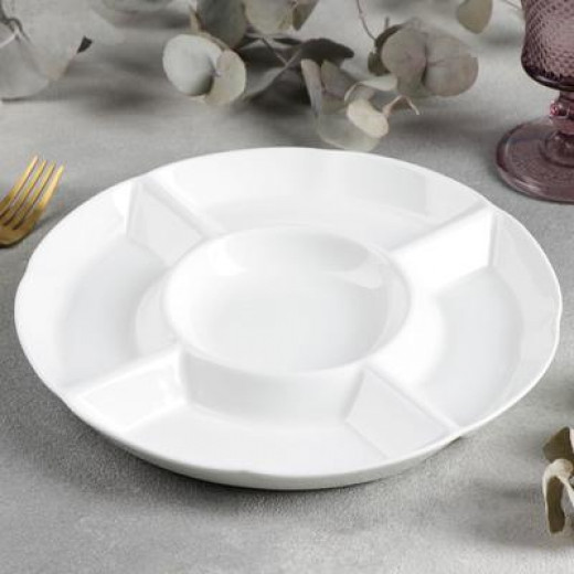 Wilmax  Divided Round Dish - White 25.5cm
