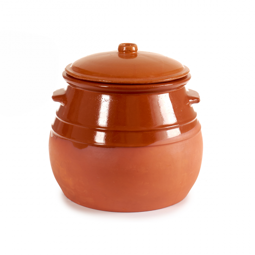 Arte Regal Brown Clay Belly Cooking Pot 8 Liter