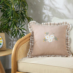 English Home Plain Color Cotton Polyester Cover Throw Pillows Beige 45*45 cm