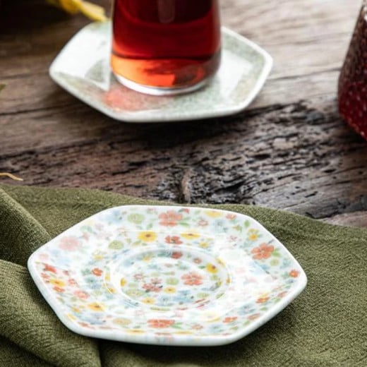 English Home Floweret Porcelain Tea Plate  Colorful  12 cm