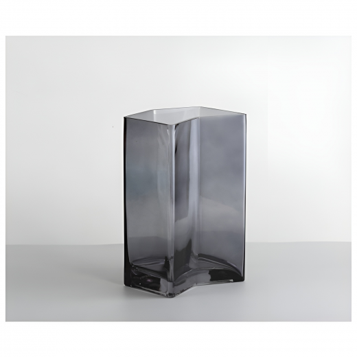 ARMN Sorbet Glass Vase, Gray, 25 Cm