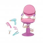Our Generation Doll Salon Chair - Purple with Heart Pattern - 46 cm