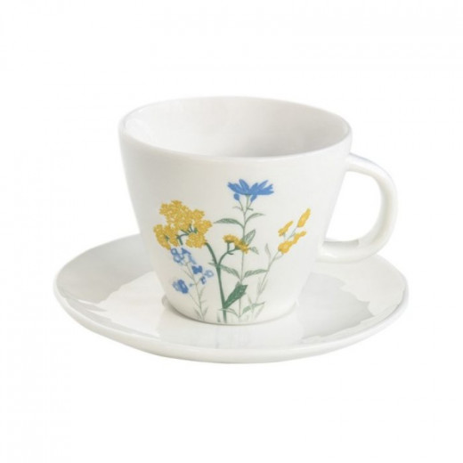 Easy Life Mille Fleurs  Cup & Saucer Set in Box - Yellow & Blue 250ml