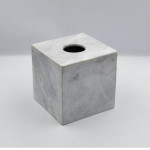 ARMN Carrera Square Marble Tissue Box - White