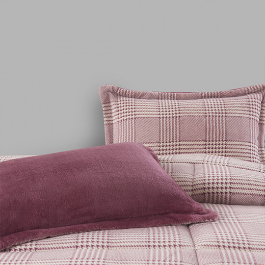 Nova Home Sketch Winter Printed Flannel Comforter Set - Single/Twin - Purple  3 Pcs