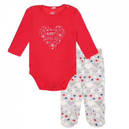 Cool Club Baby Kicks And Bodysuit Set + Baby Sock, I Love Santa Design