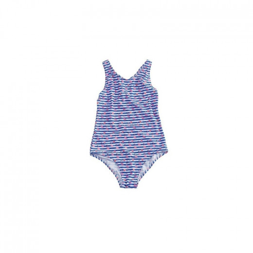 ملابس سباحة مخططة للأطفال أبيض - أزرق (8-9 سنوات) من سليب ستوب