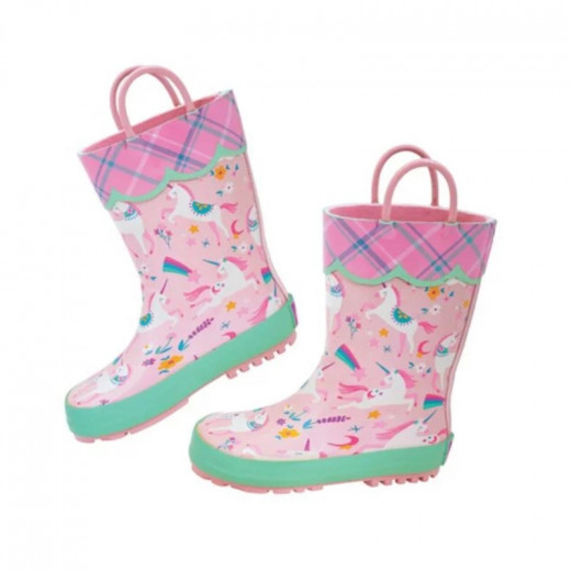 حذاء المطر ذو الطباعة الكاملة باللون الوردي مقاس 10  من ستيفين جوسيف