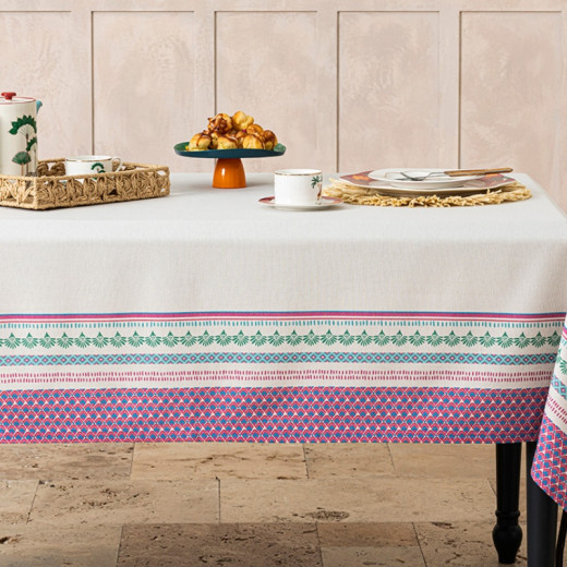 English Home Exotic Shine Polyestere Table Cloth  Cream 150*200 cm