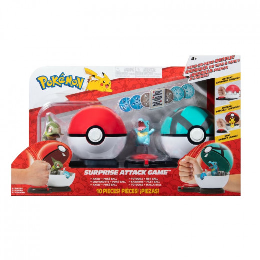 Pokemon  Game Surprise Attack Game Axew With Poké Ball Vs. Totodile With Net Ball