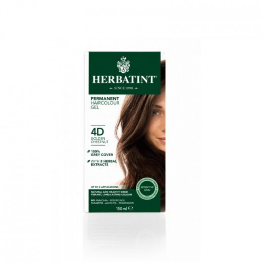 Herbatint Permanent Hair Dye 4D Golden Chestunt - 150ml
